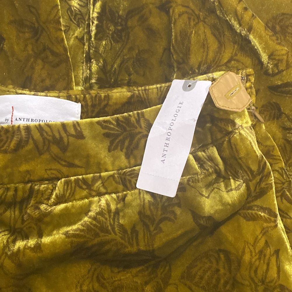 Anthropologie Gold Velvet Trousers - Picture 4 of 4
